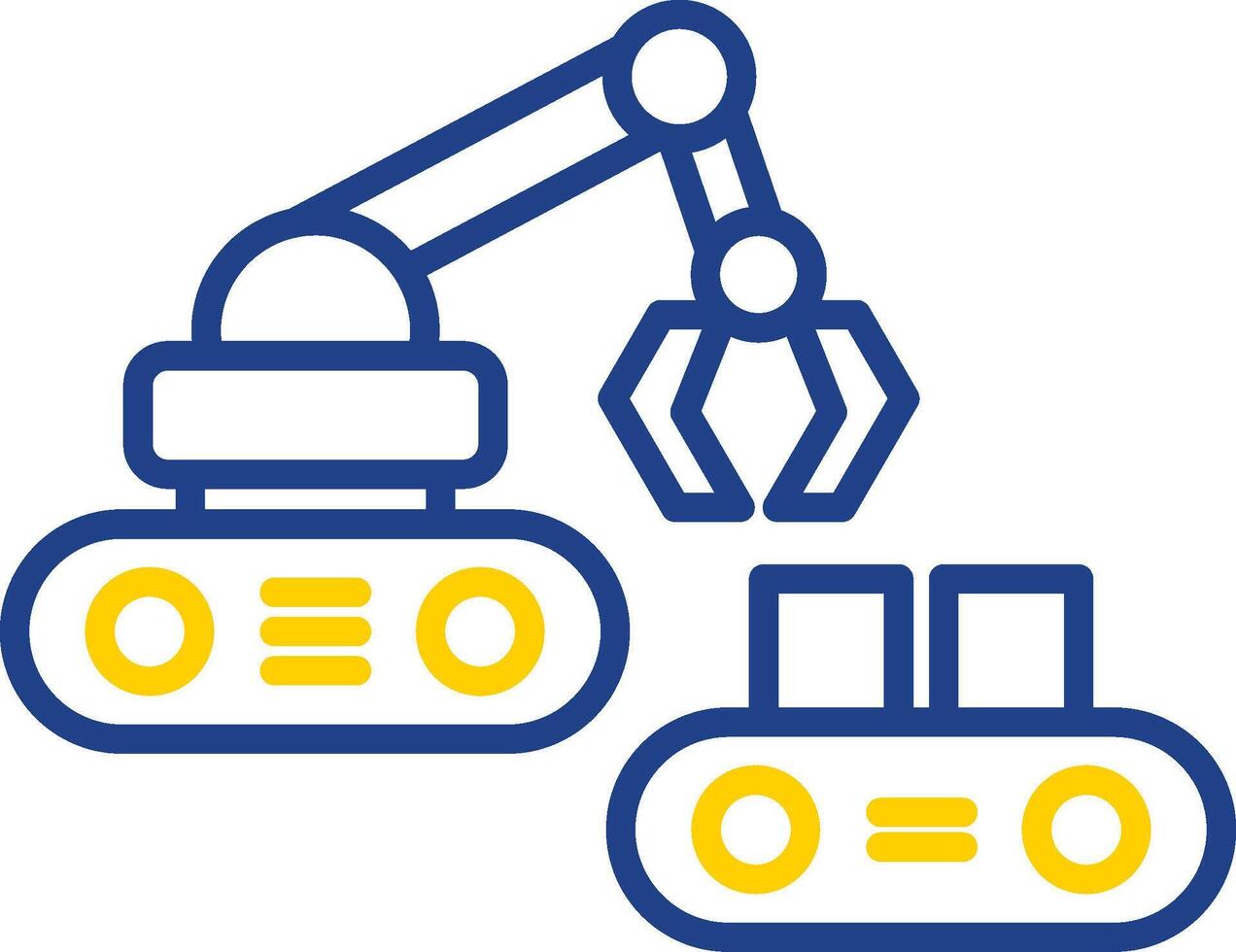 Robotic Produce Sorting Line Two Colour Icon Design vector