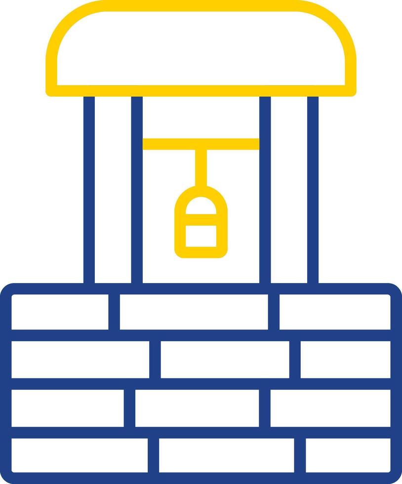 Well Line Two Colour Icon Design vector