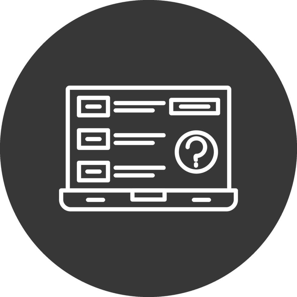 Question Line Inverted Icon Design vector