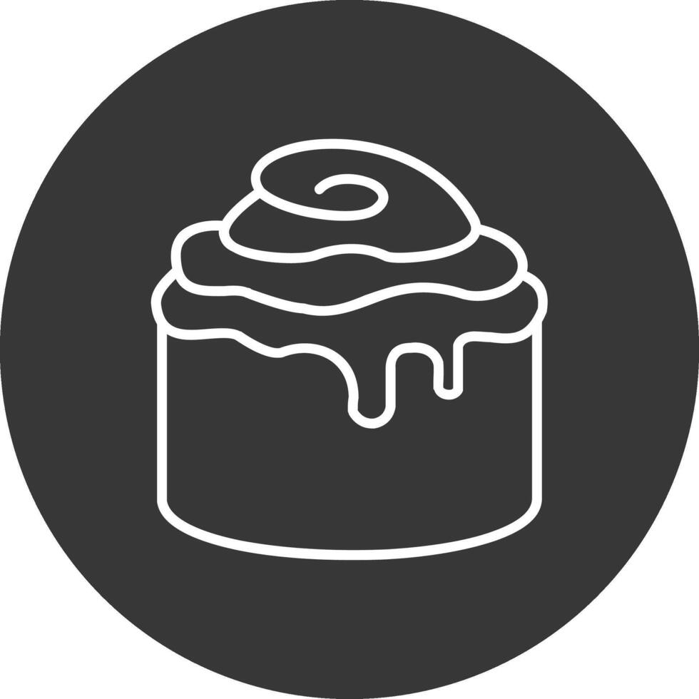 Cinnamon Roll Line Inverted Icon Design vector