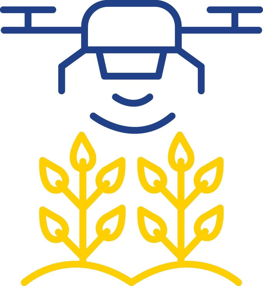 Agricultural Drones Line Two Colour Icon Design vector