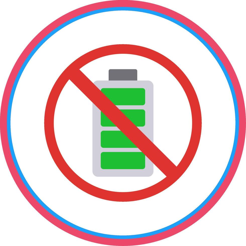 Prohibited Sign Flat Circle Icon vector