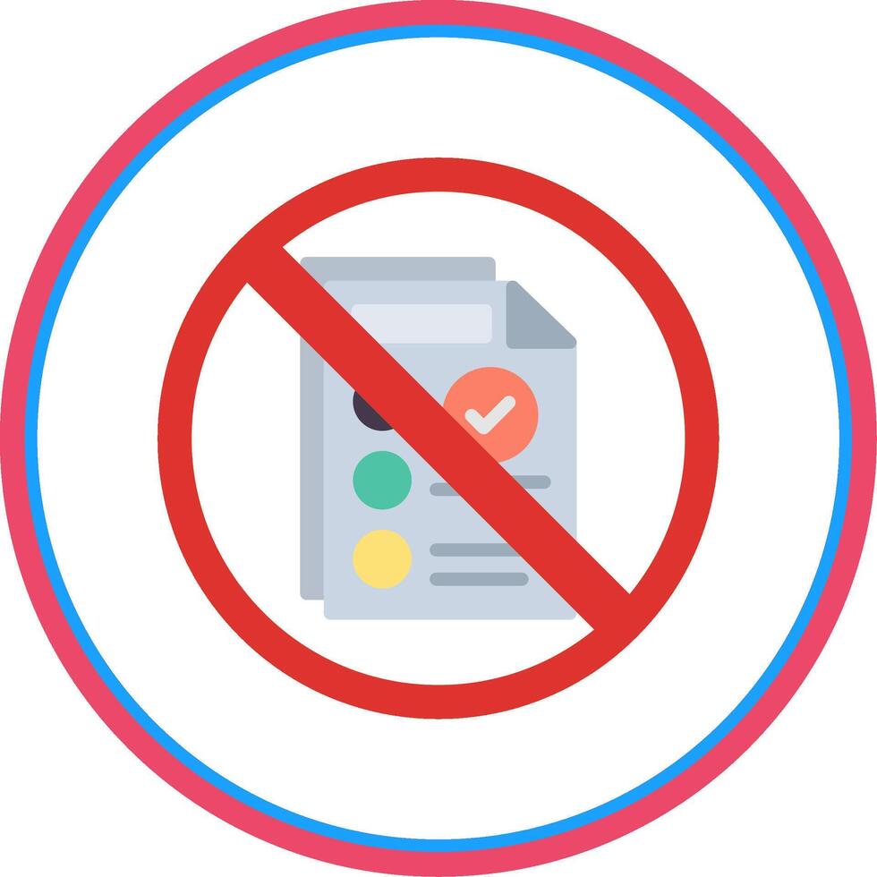 Prohibited Sign Flat Circle Icon vector