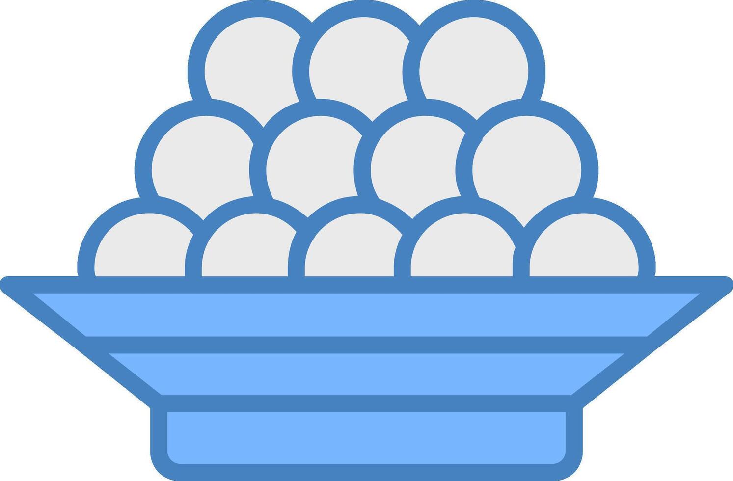 caviar línea lleno azul icono vector