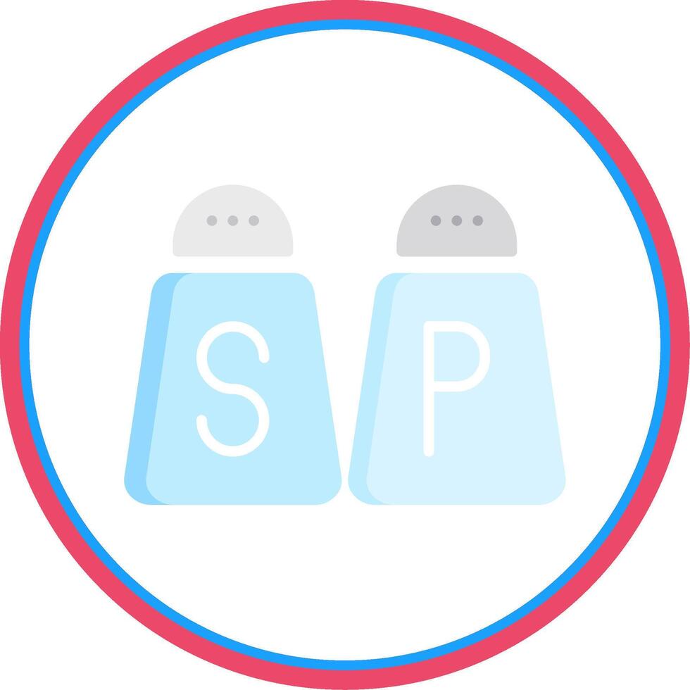 Salt And Pepper Flat Circle Icon vector