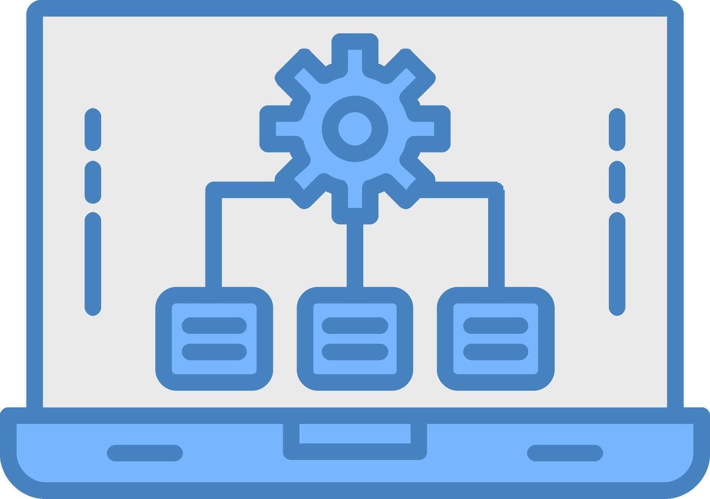 Laptop Line Filled Blue Icon vector
