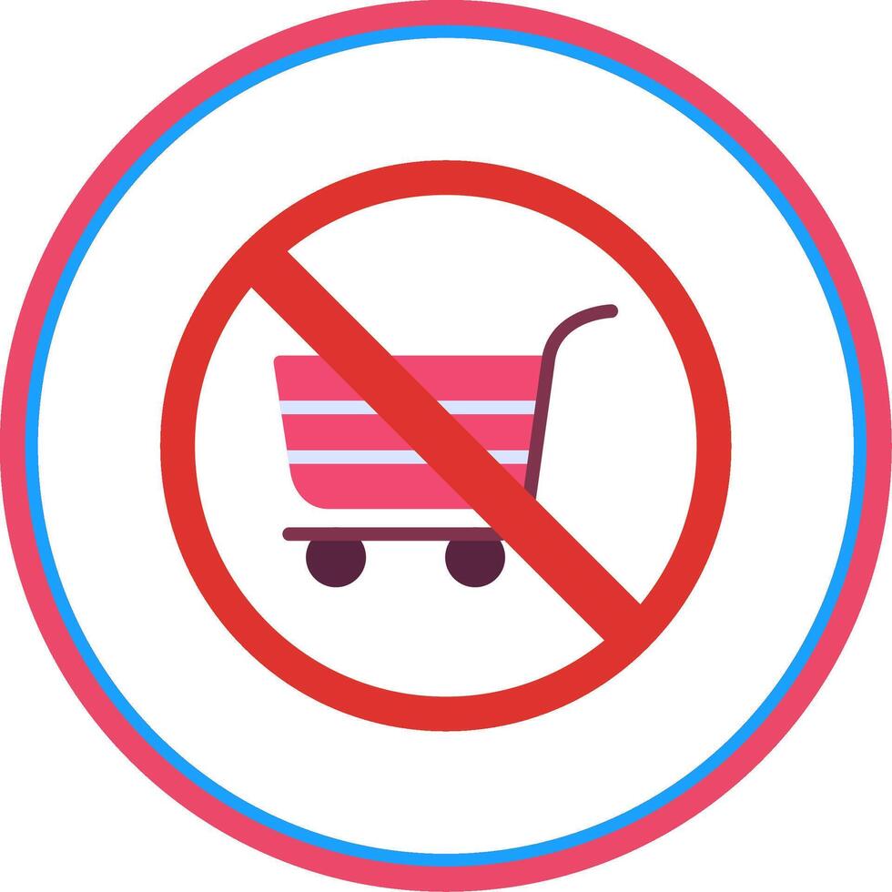 Prohibited Sign Flat Circle Icon vector