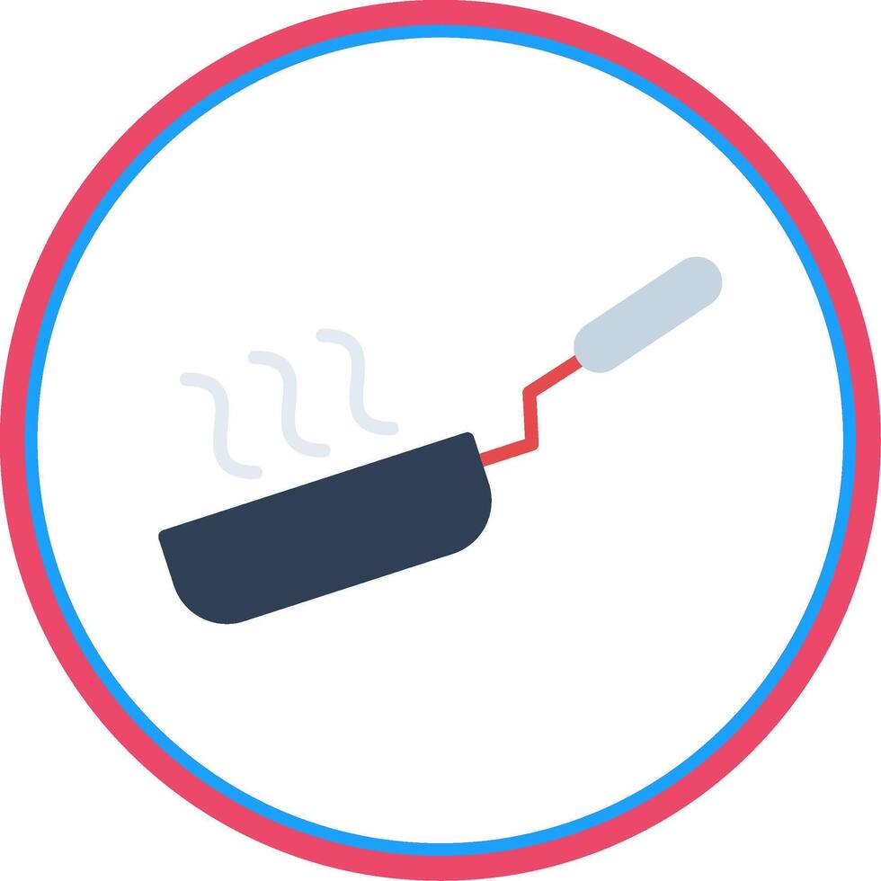 Frying Pan Flat Circle Icon vector