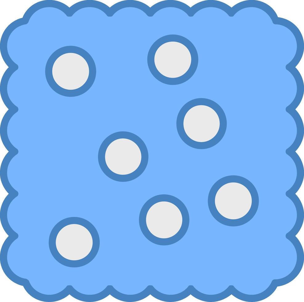 Cracker Line Filled Blue Icon vector