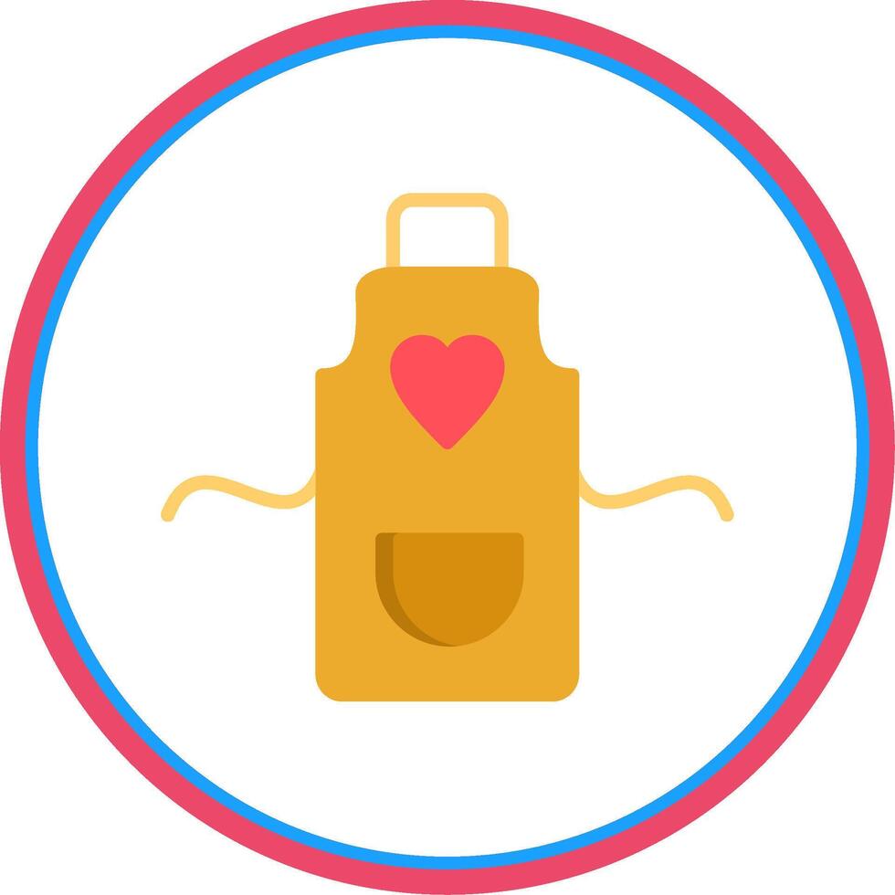 Apron Flat Circle Icon vector