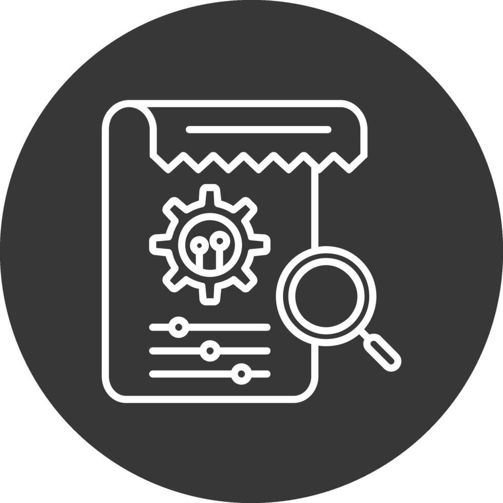 investigación línea invertido icono diseño vector