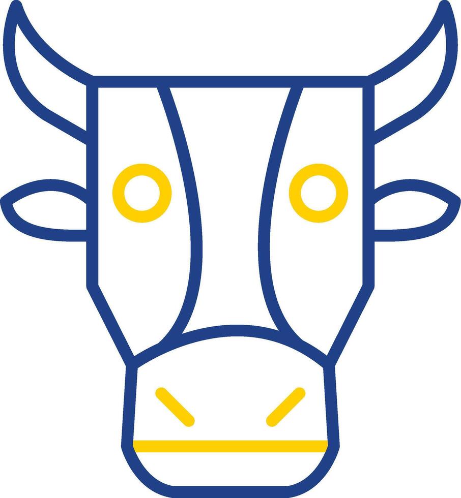 vaca línea dos color icono diseño vector