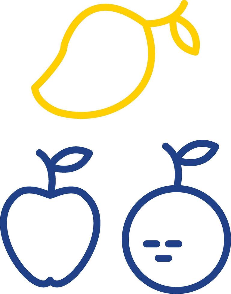 Fruits Line Two Colour Icon Design vector