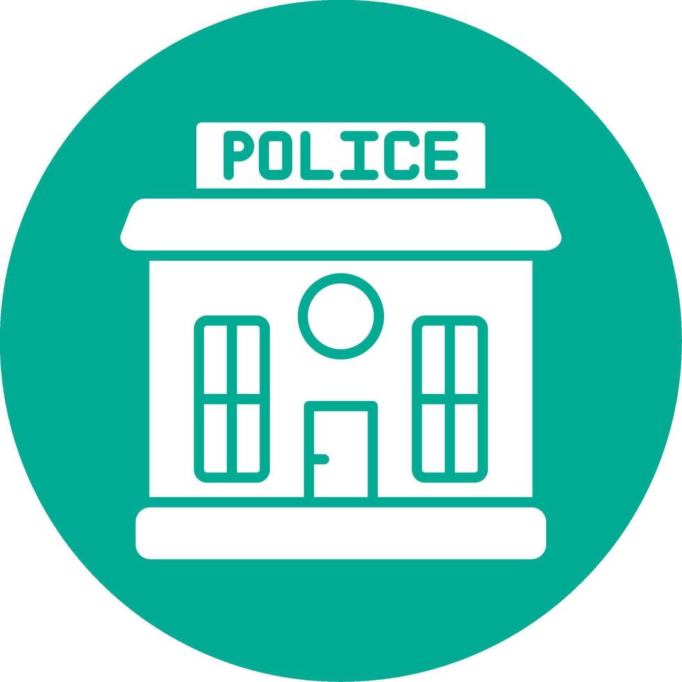 Police Station Multi Color Circle Icon vector