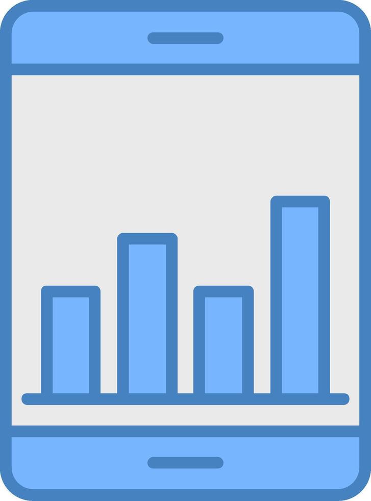 Trends Line Filled Blue Icon vector