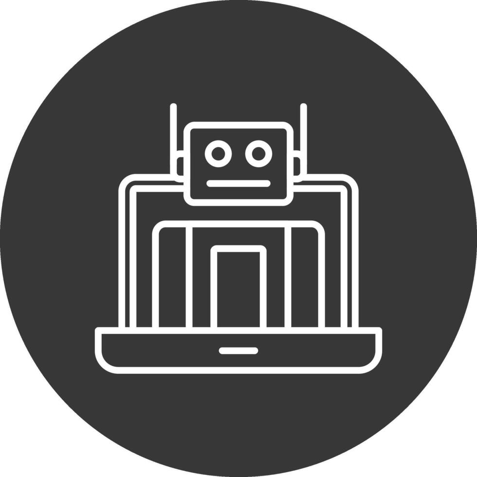 robot línea invertido icono diseño vector