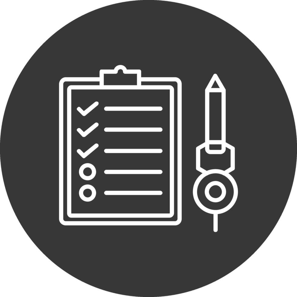 Check List Line Inverted Icon Design vector