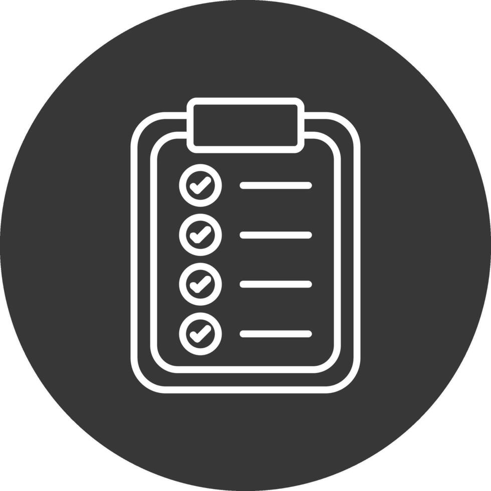 Checklist Line Inverted Icon Design vector