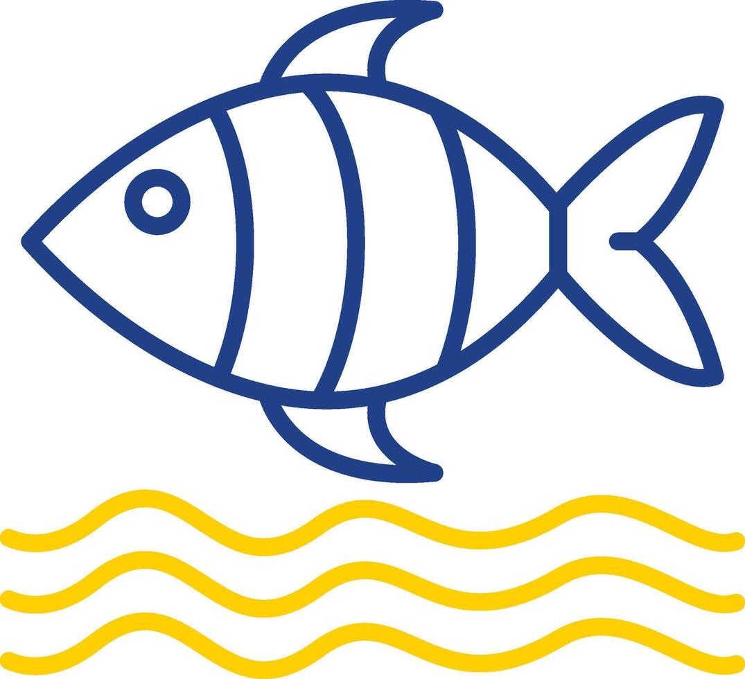 Sea Life Line Two Colour Icon Design vector