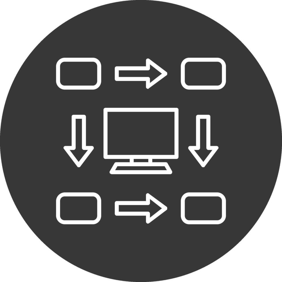 Workflow Line Inverted Icon Design vector