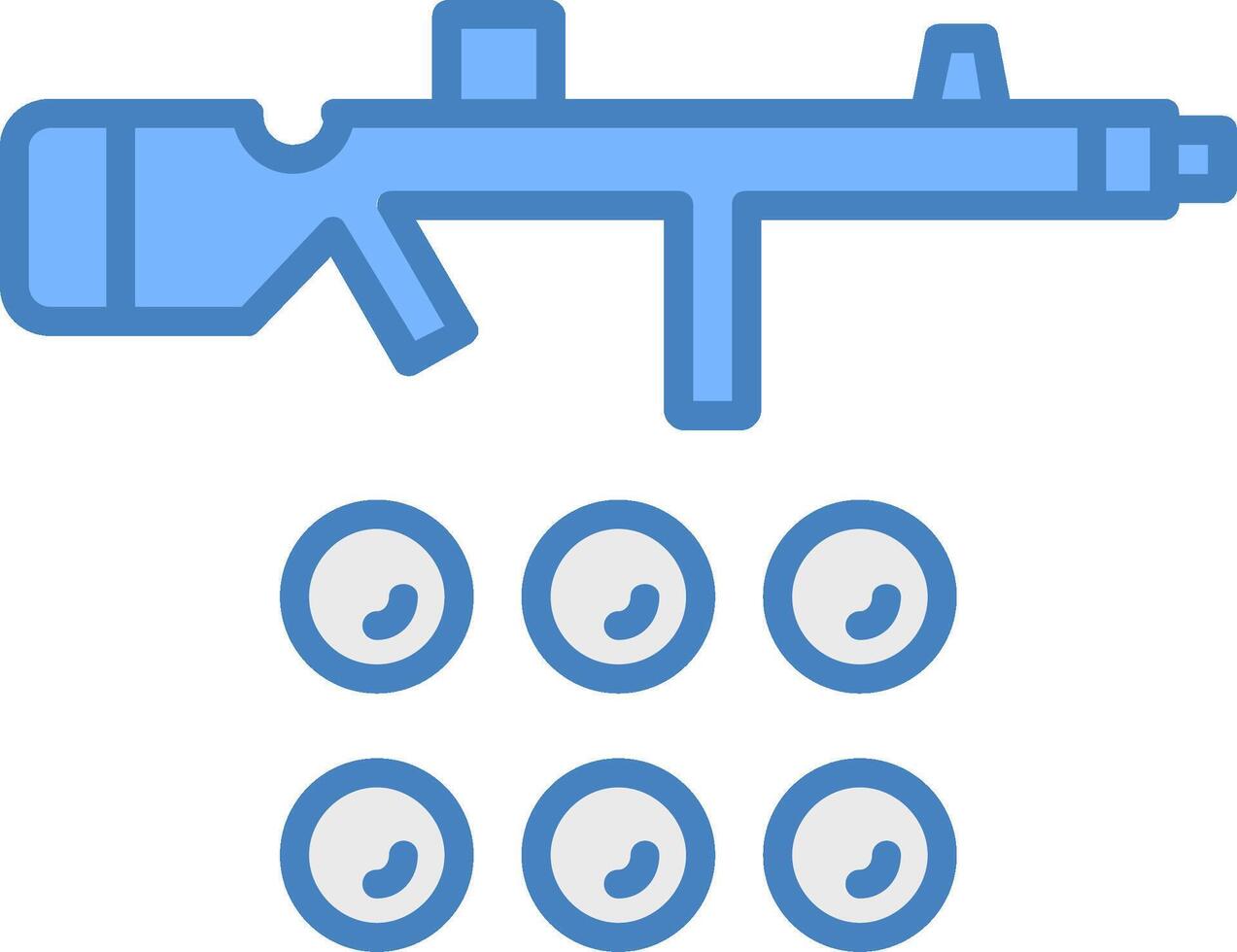 Paintball Line Filled Blue Icon vector