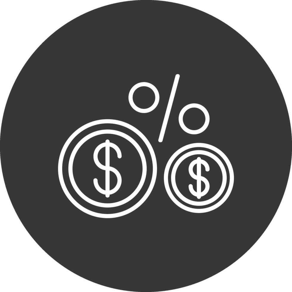 Percentage Line Inverted Icon Design vector