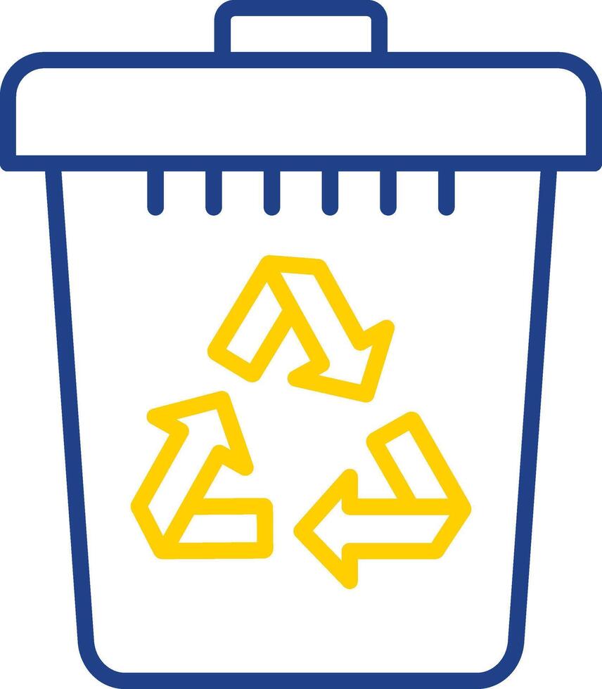 Recycle Bin Line Two Colour Icon Design vector