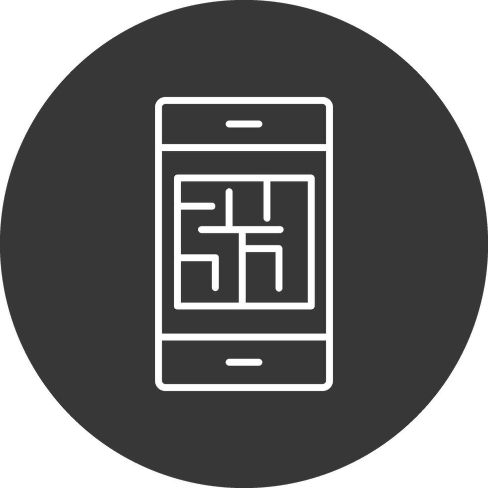 Maze Line Inverted Icon Design vector