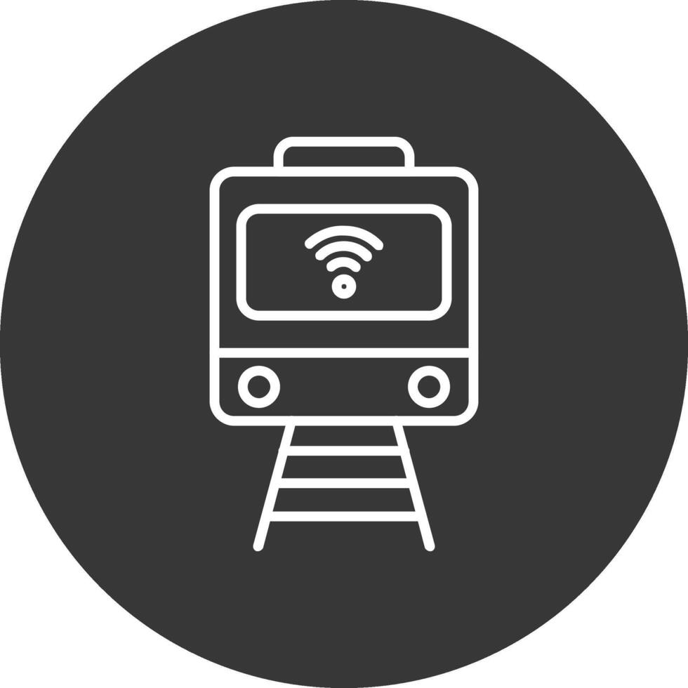 Train Line Inverted Icon Design vector