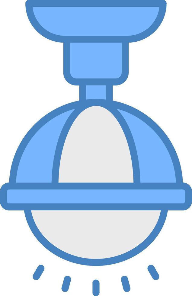 Lamp Line Filled Blue Icon vector