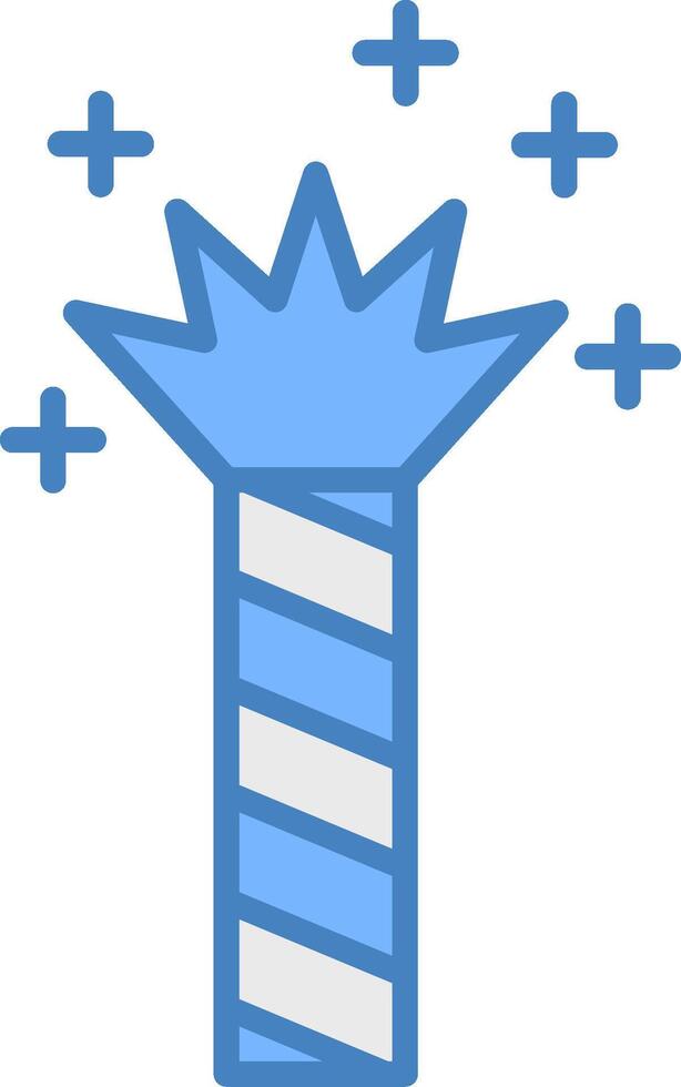 Flare Line Filled Blue Icon vector