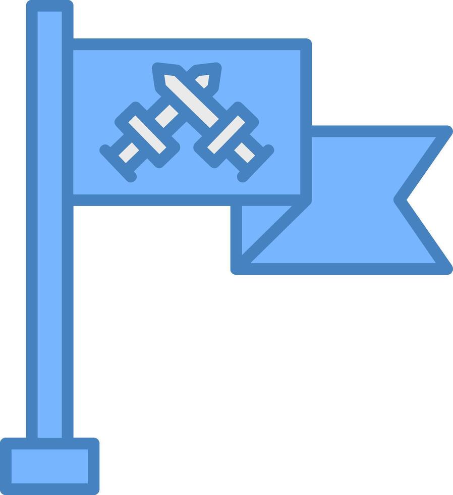 Flag Line Filled Blue Icon vector