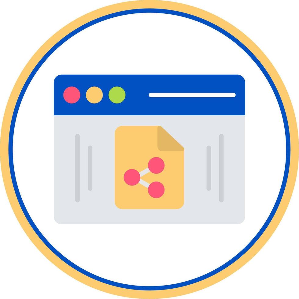 File Sharing Flat Circle Icon vector