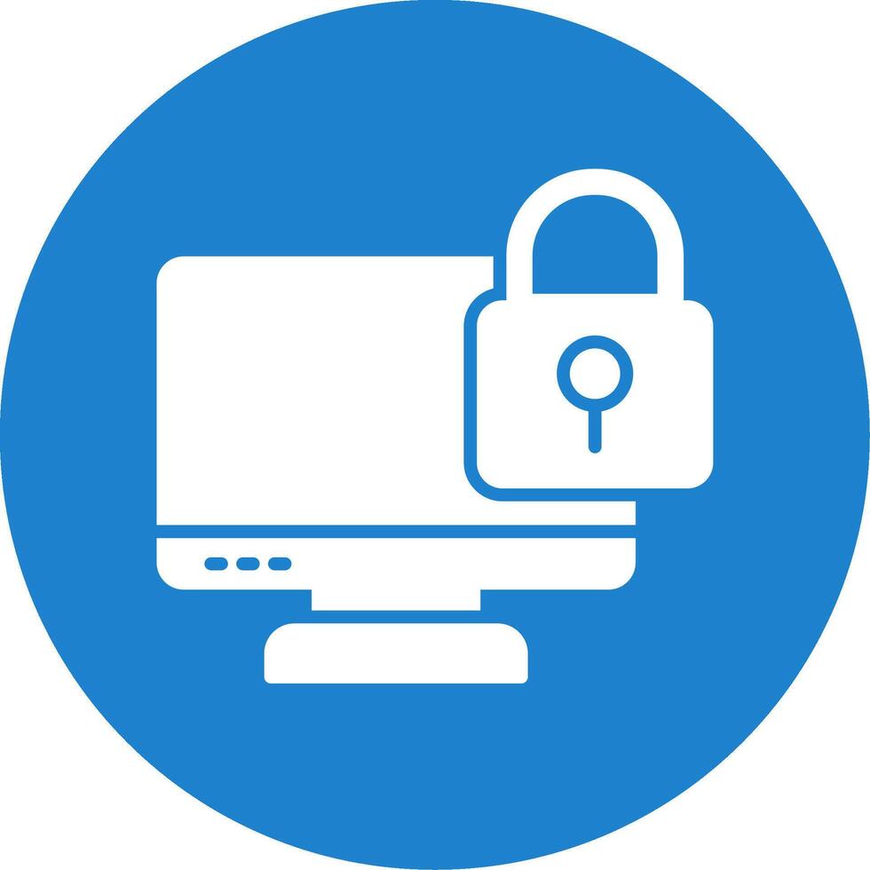 Locked Computer Multi Color Circle Icon vector