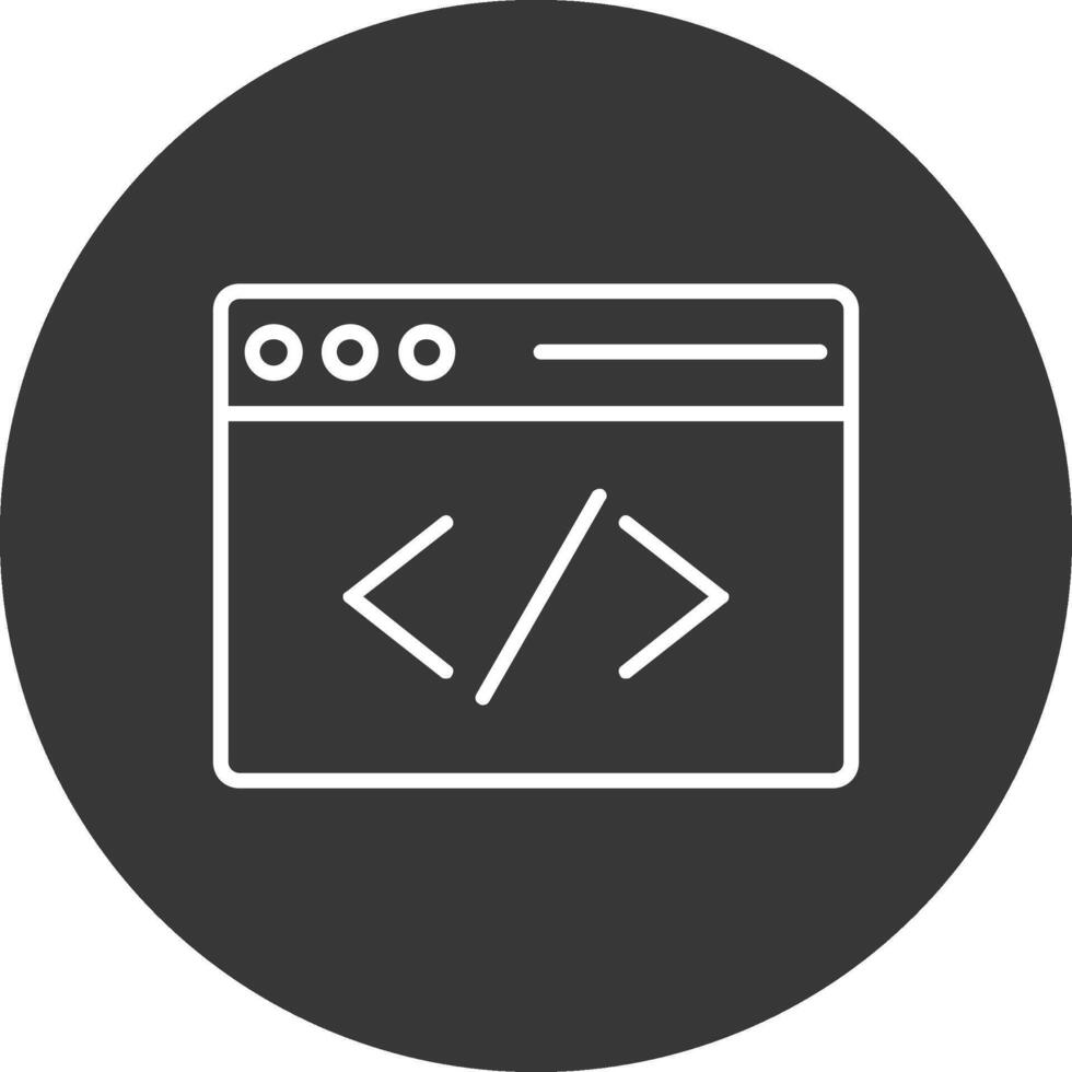Coding Line Inverted Icon Design vector