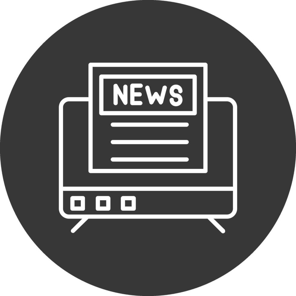 Noticias línea invertido icono diseño vector