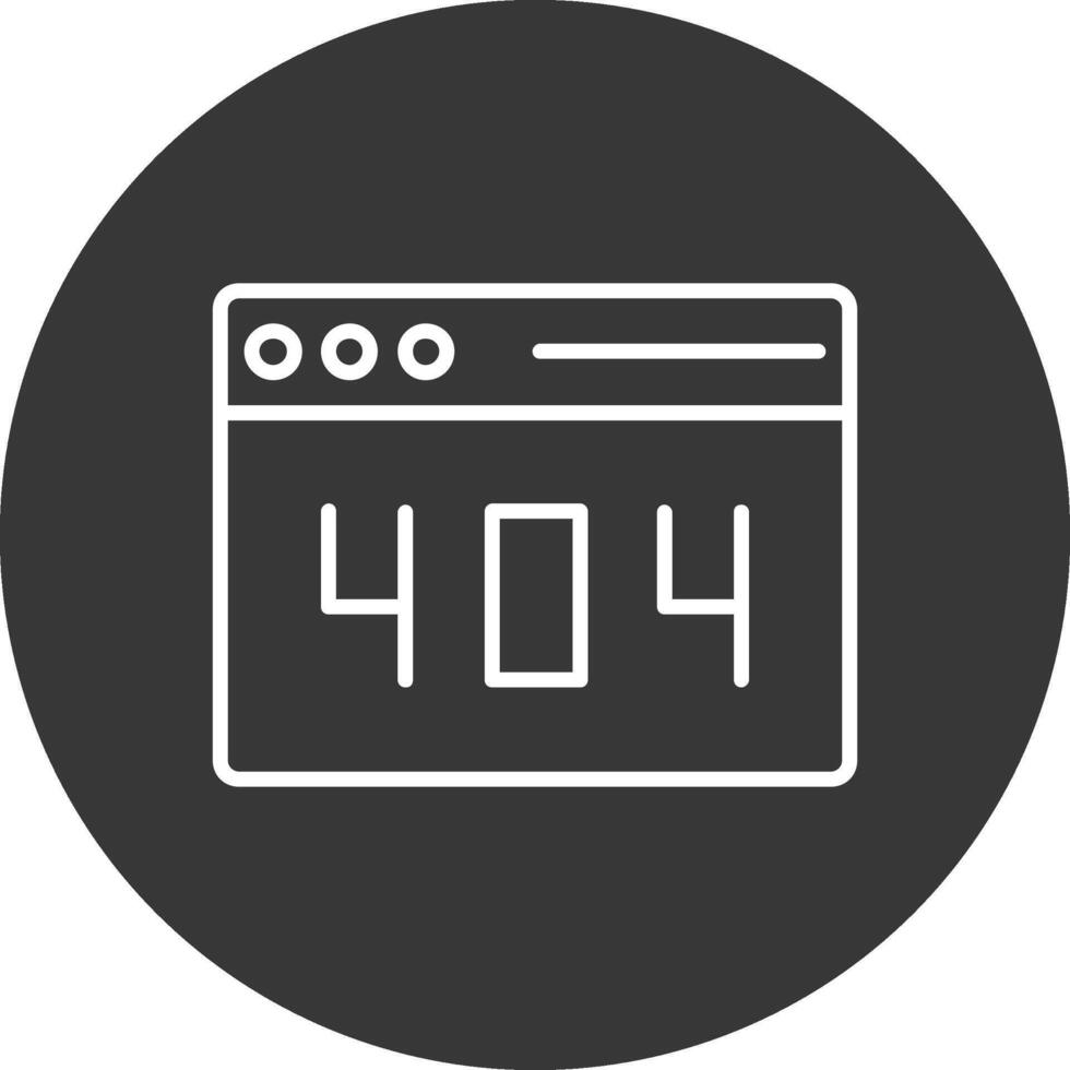 Error 404 Line Inverted Icon Design vector