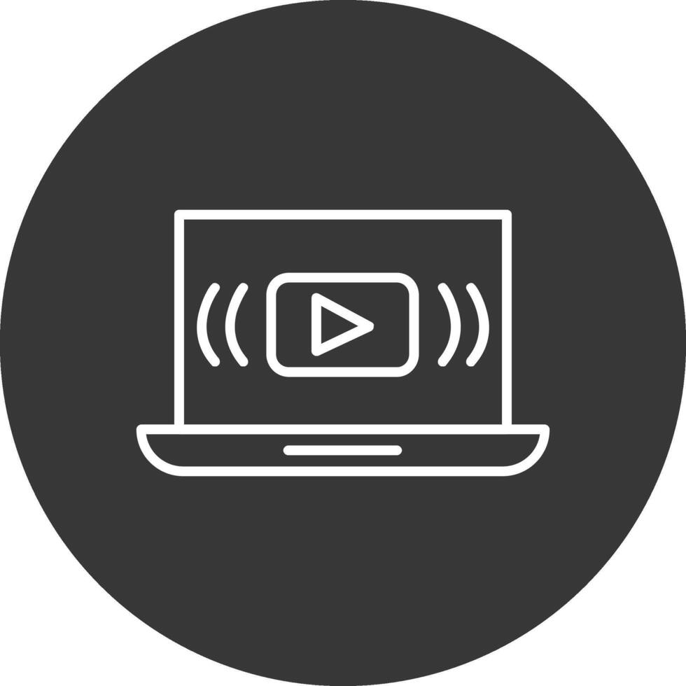 Streaming Line Inverted Icon Design vector