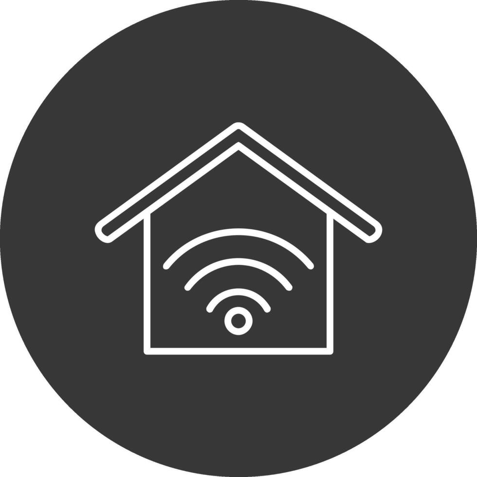 Smart Home Line Inverted Icon Design vector