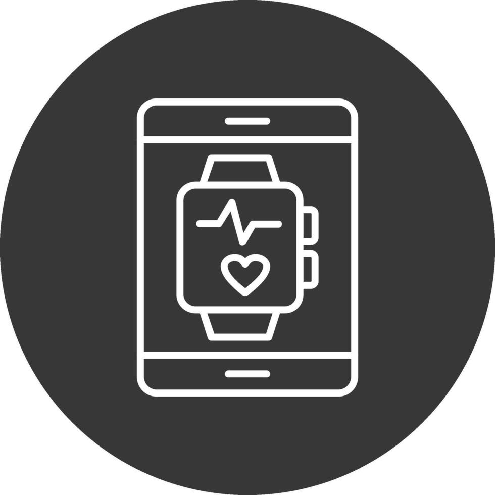 reloj inteligente línea invertido icono diseño vector