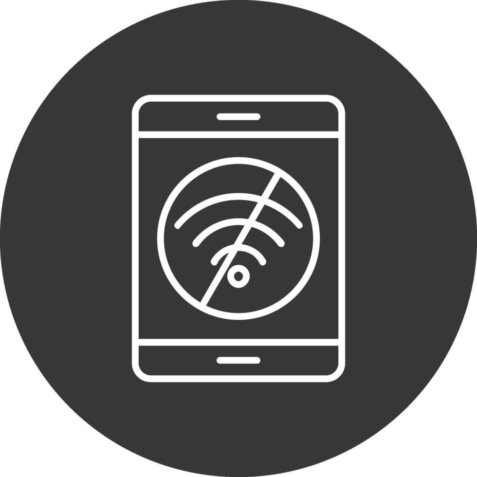 No Internet Line Inverted Icon Design vector