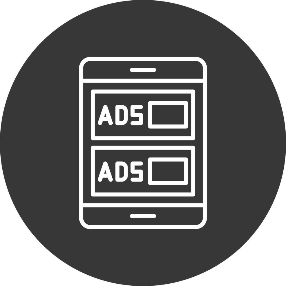 Ads Campaign Line Inverted Icon Design vector