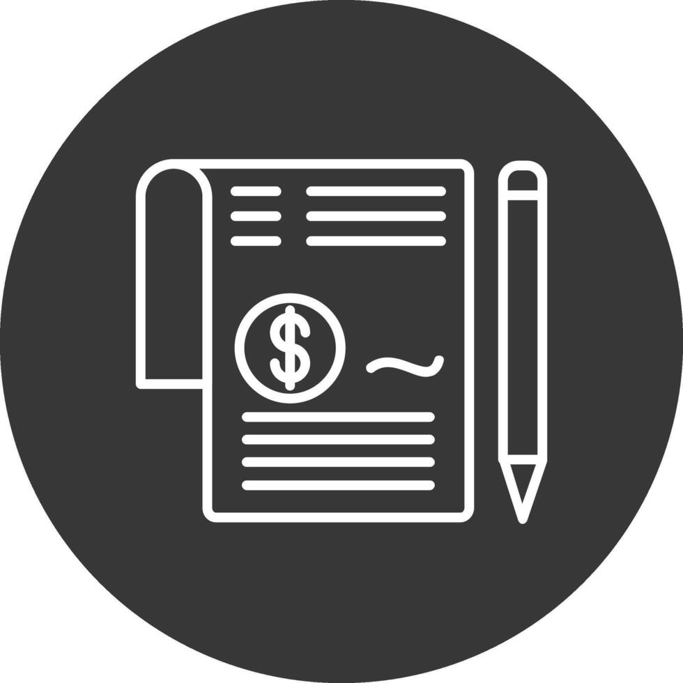 Contract Line Inverted Icon Design vector