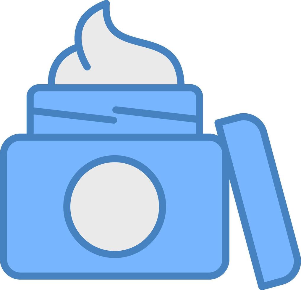 Face Cream Line Filled Blue Icon vector
