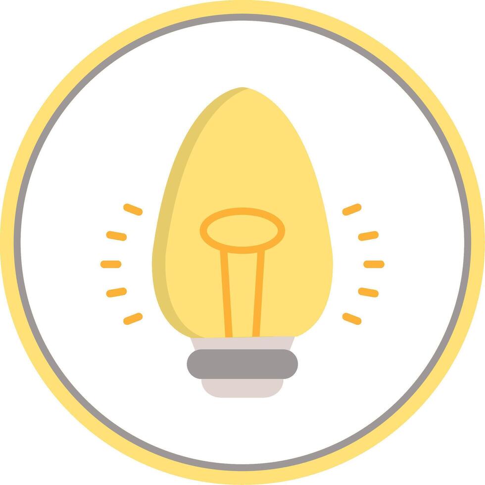 Light Bulb Flat Circle Icon vector