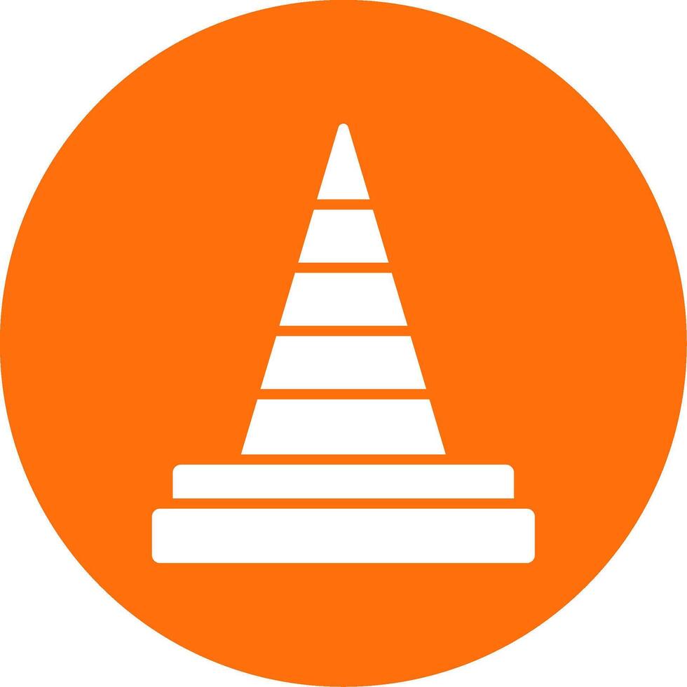 Traffic Cone Multi Color Circle Icon vector