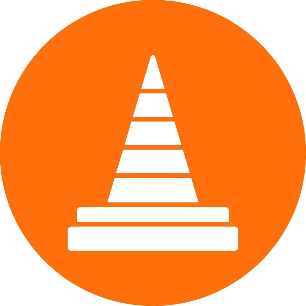 Traffic Cone Multi Color Circle Icon vector