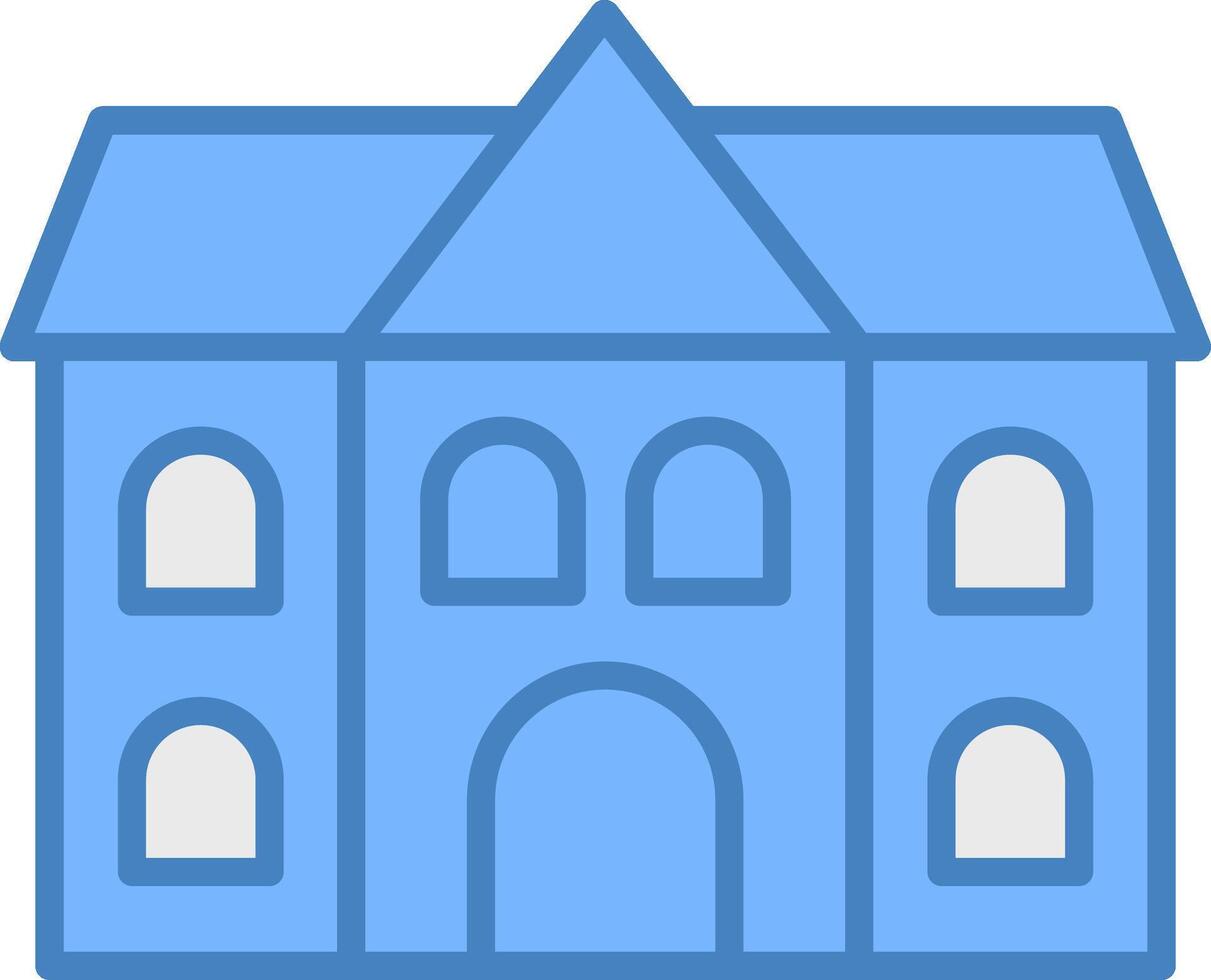 School Line Filled Blue Icon vector