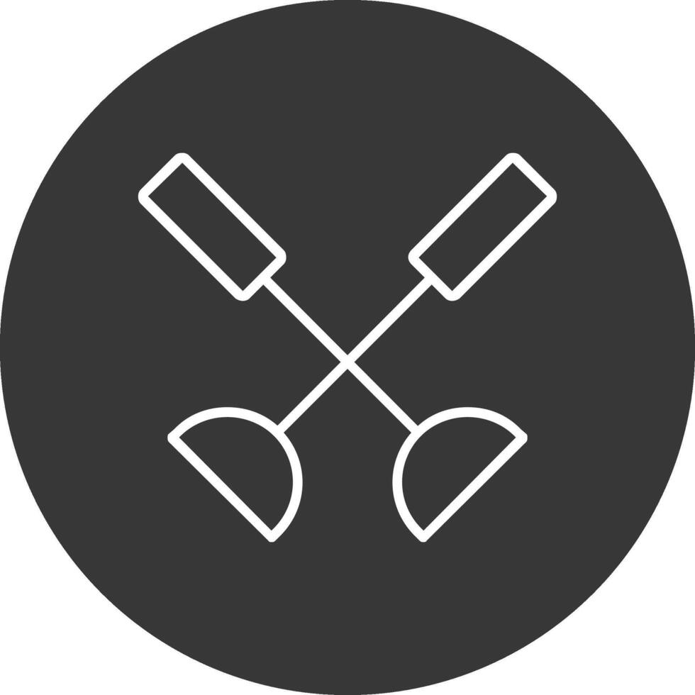 Paddle Line Inverted Icon Design vector