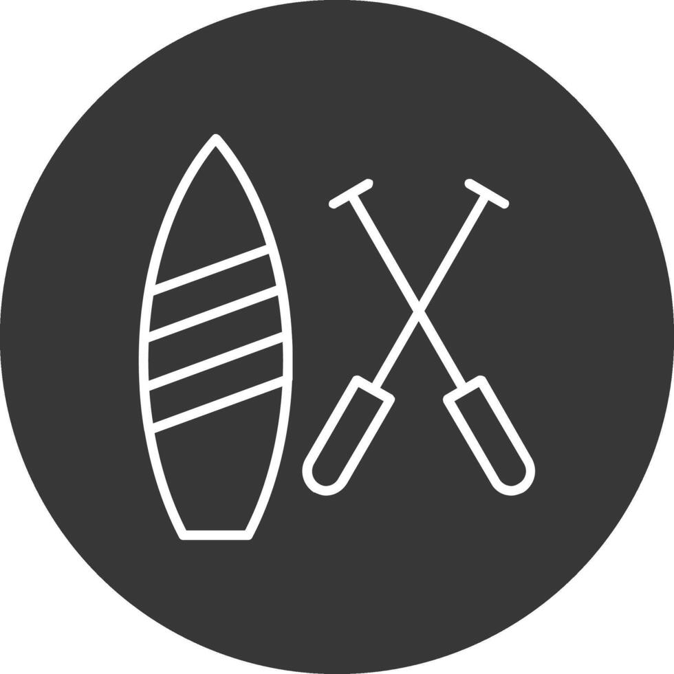 Paddle Board Line Inverted Icon Design vector